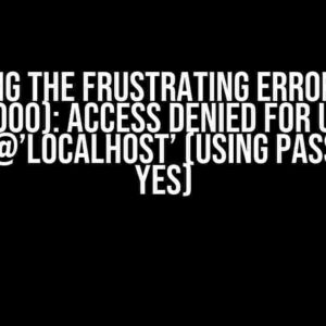 Solving the Frustrating ERROR 1045 (28000): Access Denied for User ‘root’@’localhost’ (Using Password: YES)